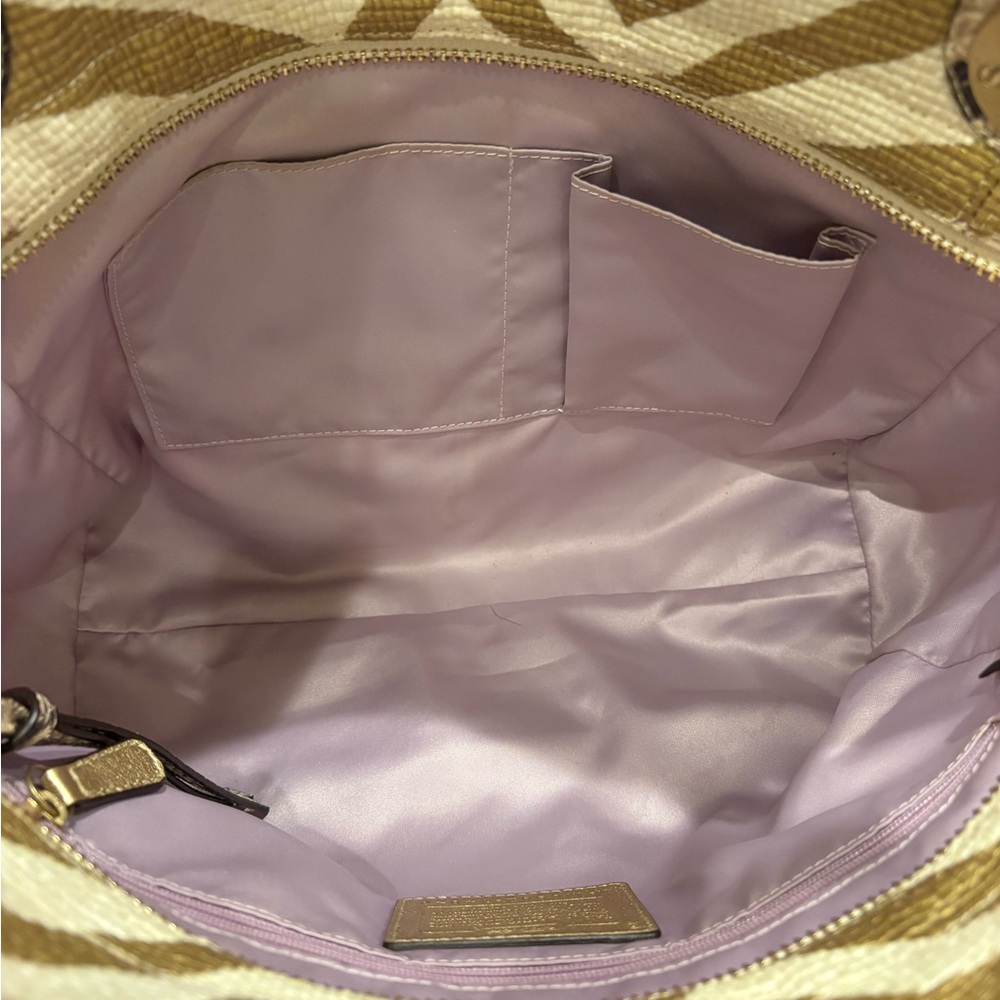 Coach Limited Edition Zebra Print Raffia Straw Tote Bag - Picture 6 of 8